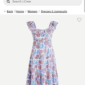 J. Crew Tiered ruffleneck dress in floral vine block print Size M